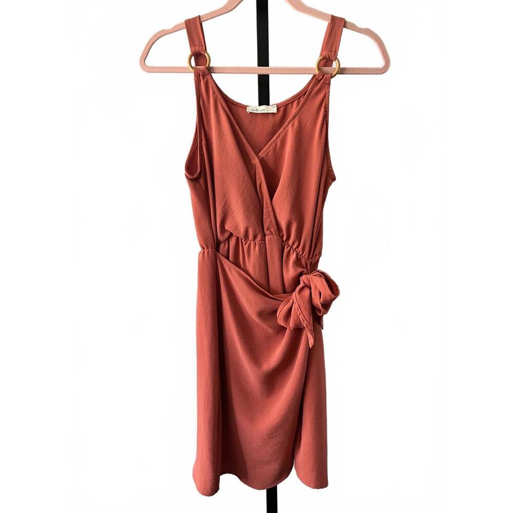 Millibon Women's Coral Dress with Bow Detail